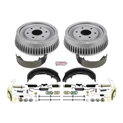 Drum Brake Kit, Autospecialty, OE Replacement, Semi-Metallic Shoes, Iron Drums, Hardware Included, Rear, Cadillac, Chevy, GMC, Kit