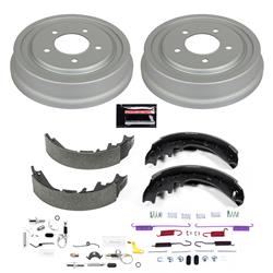 Drum Brake Kits, 1-Click, Semi-metallic Brake Shoes, Pins, Springs, 11.023 in. Brake Drum Diameter, Ford, Kit