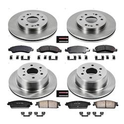 Brake Pads/Rotors, Front/Rear, Solid Surface Rotors, Ceramic Pads, Cadillac, Chevy, GMC, Kit