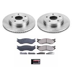 Brake Rotors/Pads, Solid Surface, Iron, Natural Finish, Dodge, Front, Kit