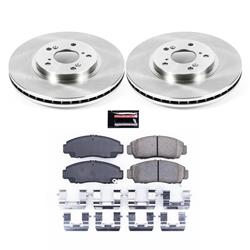 Brake Rotors/Pads, Iron, Solid Surface, Natural, Ceramic Pads, Front, for use on Acura®, Honda®, Kit