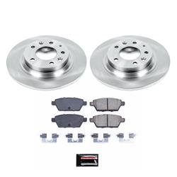 Brake Rotors/Pads, Solid Surface, Iron, Natural Finish, Ford, Lincoln, Mazda, Mercury, Rear, Kit