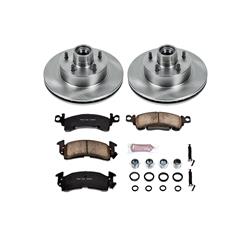 Brake Rotors/Pads, Solid Surface, Iron, Natural Finish, Buick, Chevy, Oldsmobile, Pontiac, Front, Kit