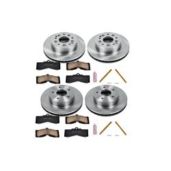 Disc Brake Pads and Rotors, Solid Surface Rotors, Ceramic Pads, Chevy, Front/Rear, Kit