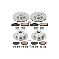 Brake Rotors/Pads, Solid Surface, Iron, Natural Finish, Lexus, Toyota, Front/Rear, Kit