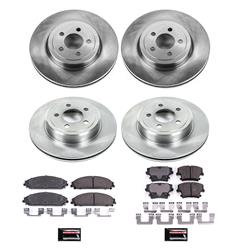 Disc Brake Pads and Rotors, Solid Surface Rotors, Ceramic Pads, Chrysler, Dodge, Front/Rear, Kit