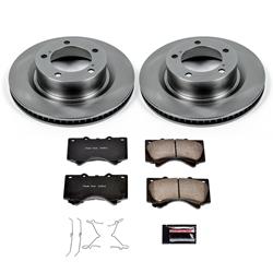 Brake Rotors/Pads, Solid Surface, Iron, Natural Finish, Toyota, Front, Kit