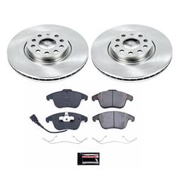 Brake Rotors/Pads, Solid Surface, Iron, Natural Finish, Volkswagen, Front, Kit