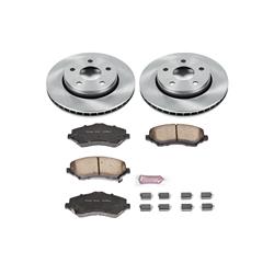 Brake Rotors/Pads, Solid Surface, Iron, Natural Finish, Jeep, Front, Kit