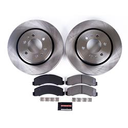 Brake Rotors/Pads, Iron, Solid Surface, Natural, Ceramic Pads, Front, Ford, Lincoln, Kit