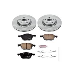 Brake Rotors/Pads, Solid Surface, Iron, Natural Finish, Ford, Volvo, Front, Kit