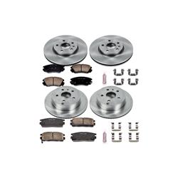 Brake Rotors/Pads, Solid Surface, Iron, Natural Finish, Chevy, GMC, Front/Rear, Kit