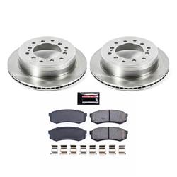 Brake Rotors/Pads, Solid Surface, Iron, Natural Finish, Lexus, Toyota, Rear, Kit