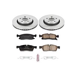 Brake Rotors/Pads, Solid Surface, Iron, Natural Finish, Dodge, Jeep, Front, Kit