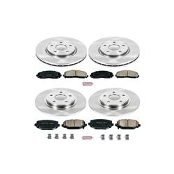 Brake Rotor and Pad Combos, Autospecialty Stock Replacement, Solid Surface, Ceramic Pads, Z16, Front and Rear, Chrysler, Dodge, Ram, Volkswagen, Kit