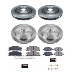 Disc Brake Pads and Rotors, Solid Surface Rotors, Ceramic Pads, Ford, Lincoln, Front/Rear, Kit