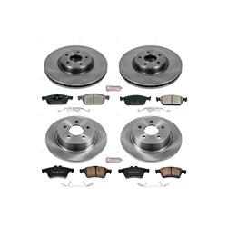 Brake Rotor and Pad Combos, Autospecialty Stock Replacement, Solid Surface, Ceramic Pads, Z16, Front and Rear, Ford, Kit