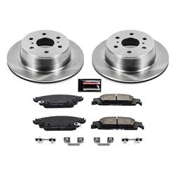 Disc Brake Pads and Rotors, Solid Surface Rotors, Ceramic Pads, Cadillac, Chevy, GMC, Rear, Kit