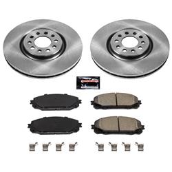 Brake Rotor and Pad Combos, Autospecialty Stock Replacement, Front, Solid Surface Rotors, Ceramic Pads, Jeep, Kit