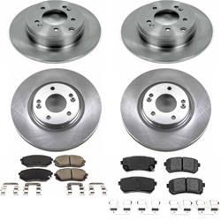 Brake Rotor and Pad Combos, Autospecialty Stock Replacement, Front/Rear, Solid Surface Rotors, Ceramic Pads, for Hyundai, for Kia, Kit