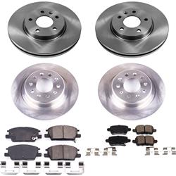 Brake Rotor and Pad Combos, Autospecialty Stock Replacement, Front/Rear, Solid Surface Rotors, Ceramic Pads, Chevrolet, Kit