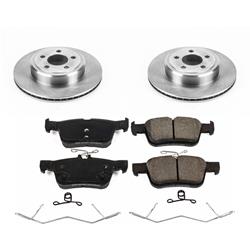 Brake Rotor and Pad Combos, Autospecialty Stock Replacement, Rear, Solid Surface Rotors, Ceramic Pads, Ford, Kit