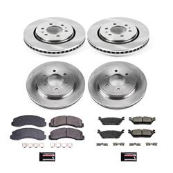 Brake Rotor and Pad Combo, Autospecialty Stock Replacement, Front/Rear, Solid Surface Rotors, Ceramic Pads, Ford, Lincoln, Kit