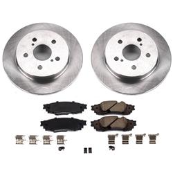 Brake Rotor and Pad Combos, Autospecialty Stock Replacement, Rear, Solid Surface Rotors, Ceramic Pads, Lexus, Toyota, Kit