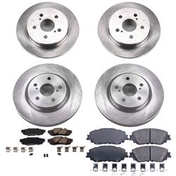 Brake Rotor and Pad Combos, Autospecialty Stock Replacement, Front/Rear, Solid Surface Rotors, Ceramic Pads, Lexus, Toyota, Kit