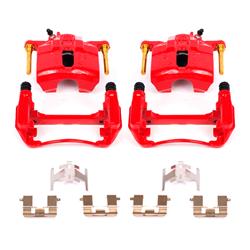 Brake Calipers, Performance, Stock Series, Cast Iron, Red Powdercoated, 1-piston, Front, for use on Acura®, for use on Honda®, Isuzu, Pair