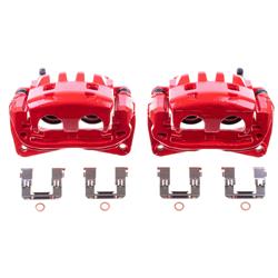 Brake Calipers, Red Powdercoated Performance Calipers, Stock Series, Cast Iron, Red Powdercoated, Front, Saab, Subaru, Pair