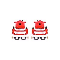 Disc Brake Caliper, Performance, Cast Iron, Red Powdercoated, 1-Piston, for use on Acura®, Honda®, Front, Pair
