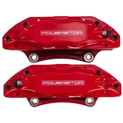 Brake Calipers, Red Powdercoated Performance Calipers, Stock Series, Aluminum, Red Powdercoated, Front, for use on Acura®, Pair