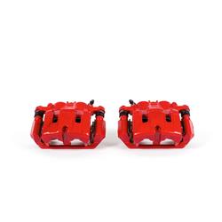 Brake Calipers, Red Powdercoated Performance Calipers, Stock Series, Cast Iron, Red Powdercoated, Front, for use on Acura®, for use on Honda®, Pair