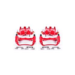 Brake Calipers, Performance, Stock Series, Cast Iron, Red Powdercoated, 4-piston, Front, for Nissan, Suzuki, Pair