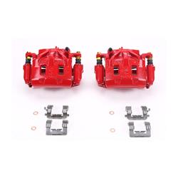 Brake Calipers, Performance, Stock Series, Cast Iron, Red Powdercoated, 2-piston, Front, Subaru, Pair