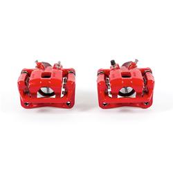 Brake Calipers, Performance, Stock Series, Cast Iron, Red Powdercoated, 2-piston, Rear, for use on Acura®, for use on Honda®, Pair