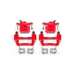 Disc Brake Caliper, Performance, Cast Iron, Red Powdercoated, Subaru, Rear, Pair