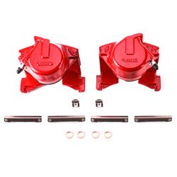 Brake Calipers, Performance, Stock Series, Red Powdercoated, 1-piston, Front, Ford, Pair