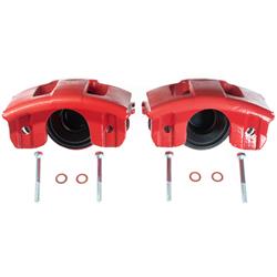 Disc Brake Caliper, Performance, Cast Iron, Red Powdercoated, 1-Piston, Jeep, Front, Pair