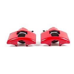 Brake Calipers, Red Powdercoated Performance Calipers, Stock Series, Cast Iron, Red Powdercoated, Front, Chevrolet, Dodge, GMC, Pair