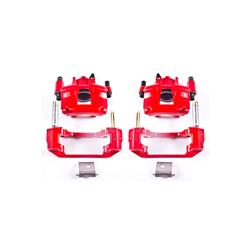 Disc Brake Caliper, Cast Iron, Red, 1-Piston, Ford, Mercury, Front, Pair