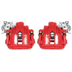 Disc Brake Caliper, Performance, Cast Iron, Red Powdercoated, 1-Piston, Chevy, Pontiac, Rear, Pair