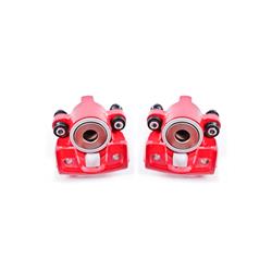 Disc Brake Caliper, Cast Iron, Red, 1-Piston, Ford, Lincoln, Rear, Pair