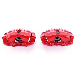 Brake Calipers, Performance, Stock Series, Aluminum, Red Powdercoated, 1-piston, Rear, Chevy, GMC, Isuzu, Oldsmobile, Pair