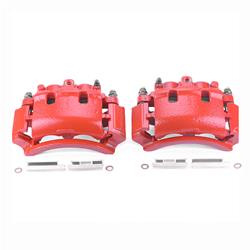 Brake Calipers, Red Powdercoated Performance Calipers, Stock Series, Cast Iron, Red Powdercoated, Rear, Ford, Pair