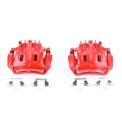 Brake Caliper, Cast Iron, Red Powdercoated, 2-Piston, Ford, Rear, Remanufactured, Pair