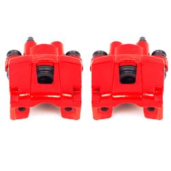 Brake Calipers, Performance, Stock Series, Cast Iron, Red Powdercoated, 2-piston, Rear, Ford, Jeep, Lincoln, Mercury, Pair