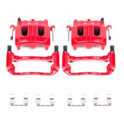 Disc Brake Caliper, Performance, Cast Iron, Red Powdercoated, 2-Piston, Ford, Mazda, Mercury, Front, Pair