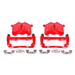 Brake Caliper, Aluminum, Red Powdercoated, 2-Piston, Cadillac, Chevy, GMC, Rear, Kit